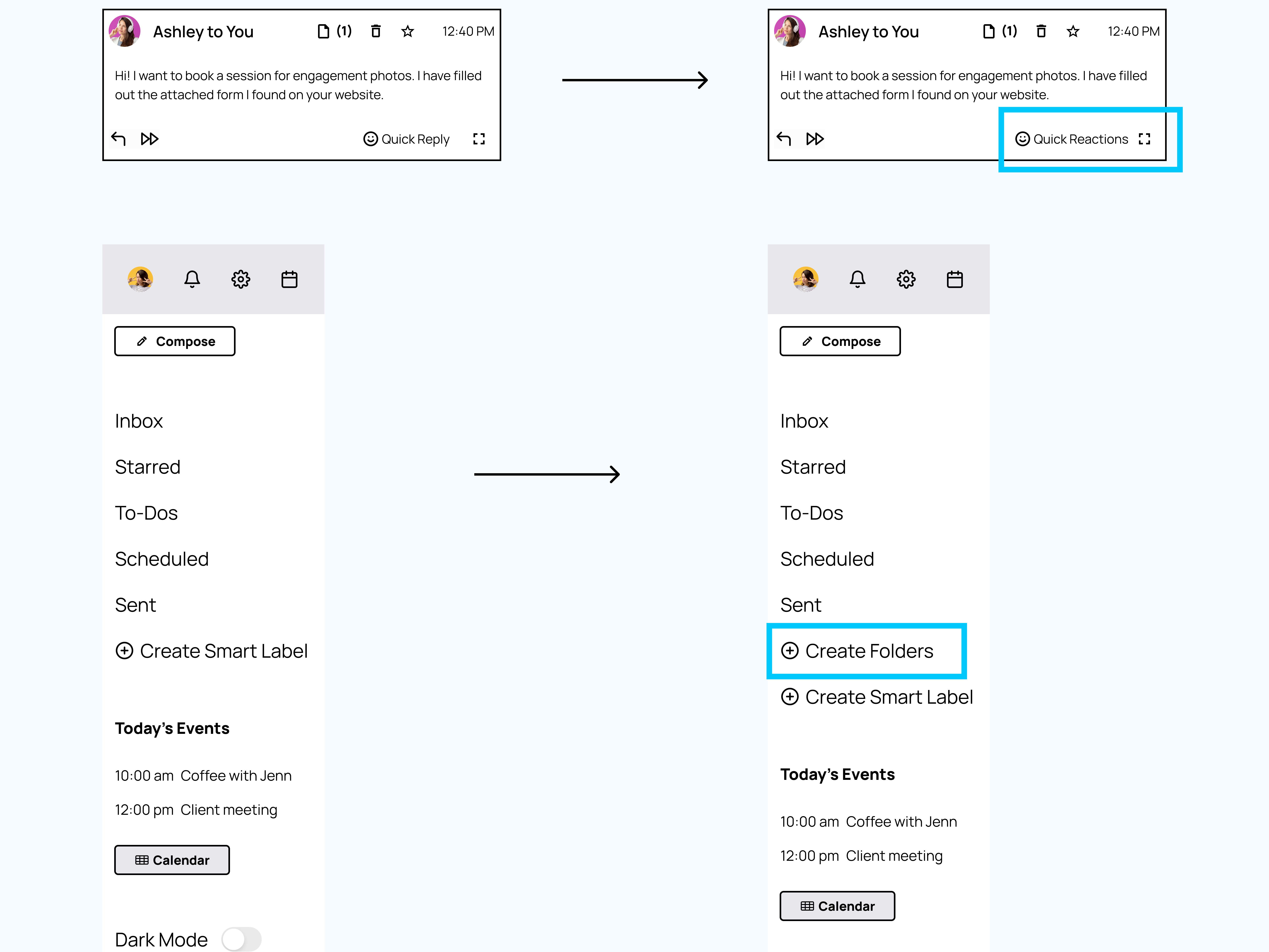 Change to UI before and after testing